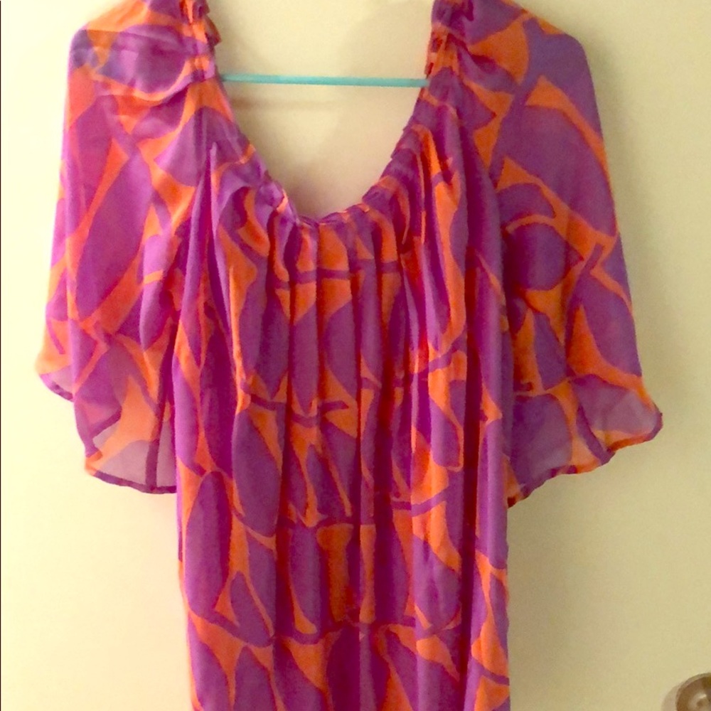 Flowy sheer beach like top